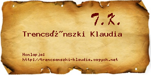 Trencsánszki Klaudia névjegykártya