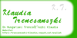 klaudia trencsanszki business card